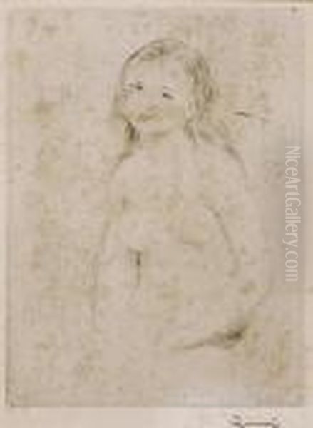 Baigneuse Assise Oil Painting by Pierre Auguste Renoir