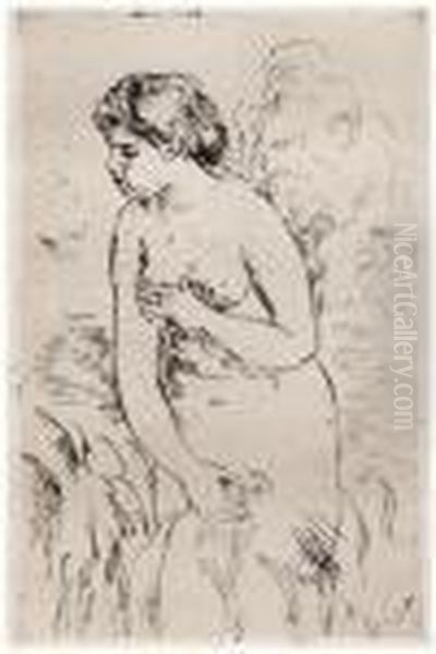 Baigneuse Debout Ami-jambes Oil Painting by Pierre Auguste Renoir