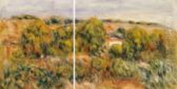 Paysage A Cagnes Oil Painting by Pierre Auguste Renoir