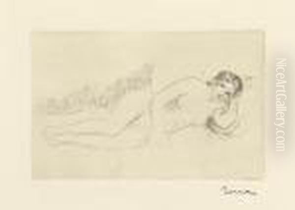 Femme Nue Couchee (tournee A Droite), 1re Planche. Oil Painting by Pierre Auguste Renoir