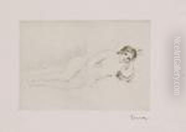 Nu Allonge Oil Painting by Pierre Auguste Renoir
