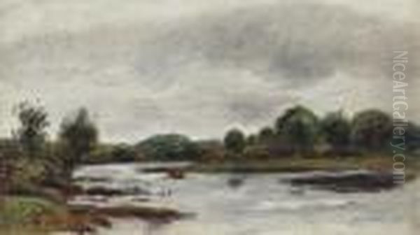 Paysage Au Bord De L'eau Oil Painting by Pierre Auguste Renoir