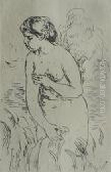 ''baigneuse Debout Oil Painting by Pierre Auguste Renoir