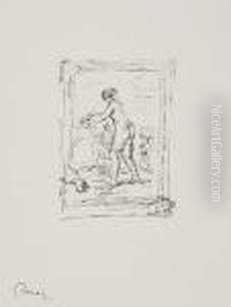 Femme Au Cep De Vigne (2e Variante) Oil Painting by Pierre Auguste Renoir