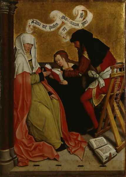 Anna and Joachim with Maria, c.1505-06 Oil Painting by Bernhard Strigel