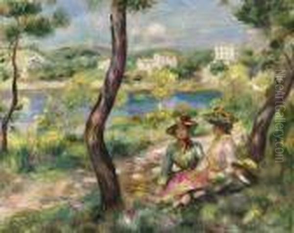 Beaulieu, Femmes Et Garconnet Oil Painting by Pierre Auguste Renoir