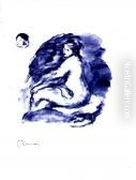 Le Fleuve Scalamandre, State I, Etude De Femme Nue, Assise, State Ii Oil Painting by Pierre Auguste Renoir