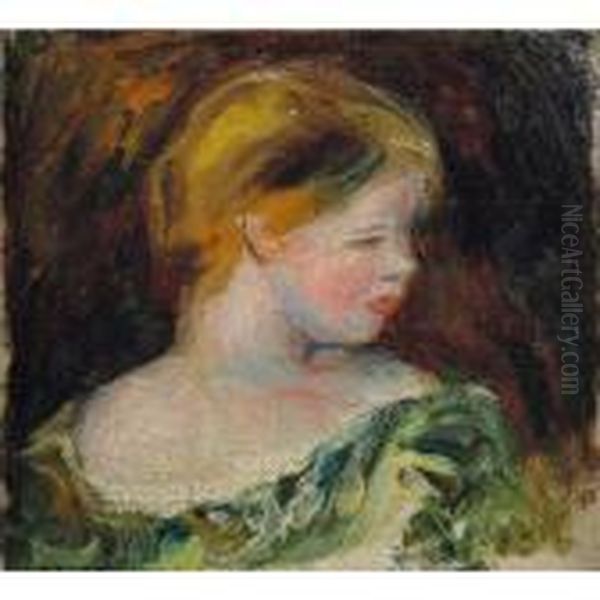 Jeune Femme En Buste Oil Painting by Pierre Auguste Renoir