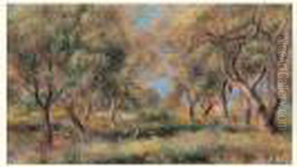 Date De L'annee Suivante, 1909, 
Le Tableau Les Oliviers De Cagnes, Se Rapporte A Ces Oeuvres Executees Oil Painting by Pierre Auguste Renoir