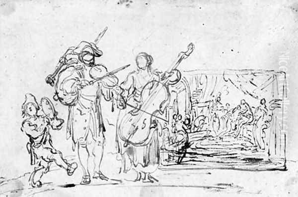 Untitled Oil Painting by Gabriel De Saint Aubin