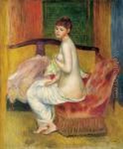 Nu Assis Or Le Repos Oil Painting by Pierre Auguste Renoir