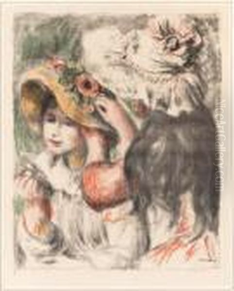 Le Chapeau Pingl, Deuxime Planche Oil Painting by Pierre Auguste Renoir