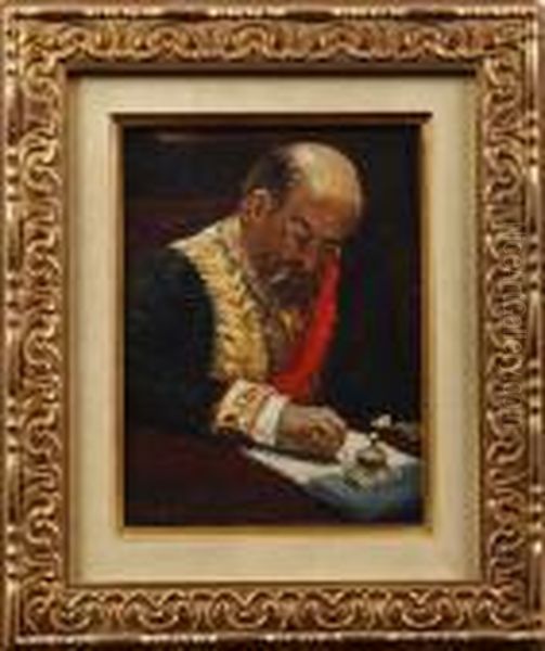 Figural Study From The Formal Session Of Thestate Council Oil Painting by Repin Iliya