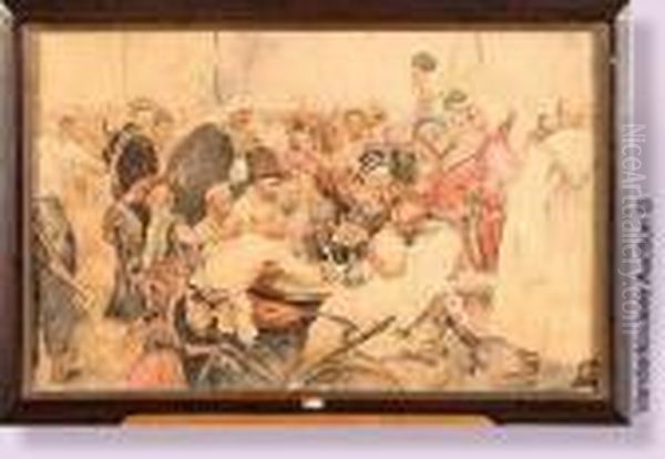 Lettre Des Cosaques Zaporogues Au Sultan Oil Painting by Repin Iliya