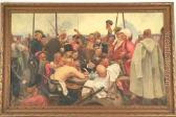 The Reply Of The Zaporozhian Cossacks To Sultan Mahmound Iv Oil Painting by Repin Iliya