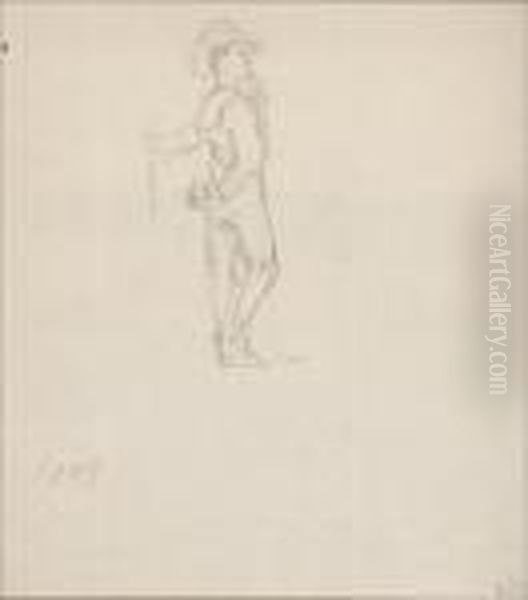 Luonnos Seisovasta Pojasta. Oil Painting by Repin Iliya