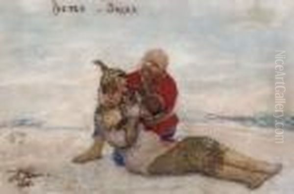 Rustem And Zorab Oil Painting by Repin Iliya