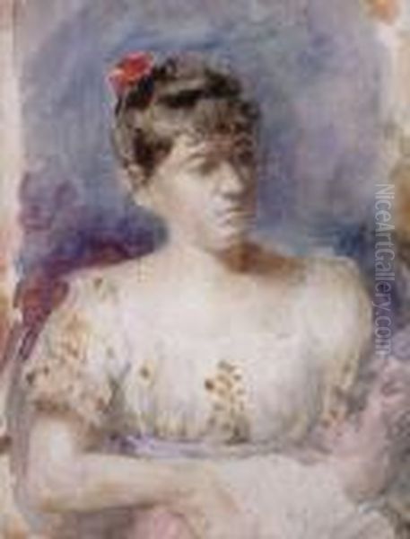 Portrait Of Vera Ilyinishna Oil Painting by Repin Iliya