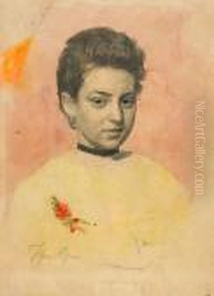 Female Study Oil Painting by Repin Iliya