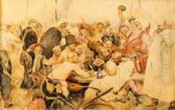 Scene De Marche Oil Painting by Repin Iliya