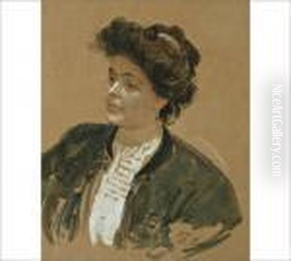 Portrait Of A Lady Oil Painting by Repin Iliya