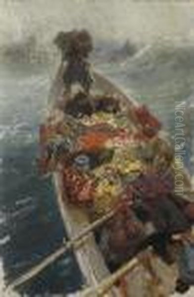 Study For 'cossacks From The Black Sea' Oil Painting by Repin Iliya