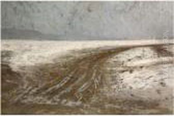 Road In Winter Oil Painting by Repin Iliya