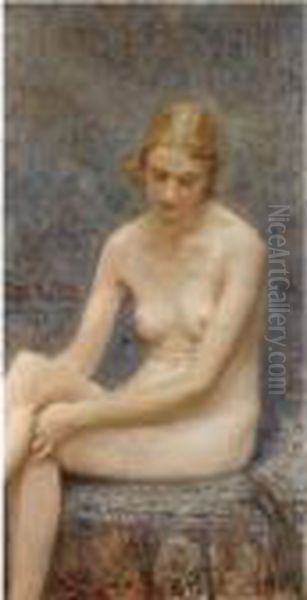Seated Nude Oil Painting by Repin Iliya