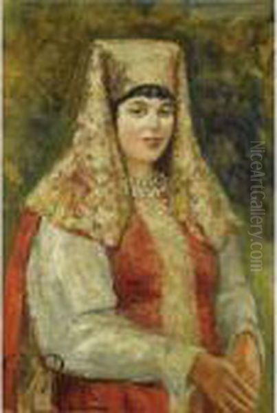 Portait Of A Young Boyarina Oil Painting by Repin Iliya