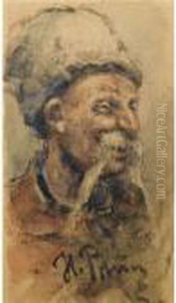 Portrait Of A Zaporozhian Cossack Oil Painting by Repin Iliya
