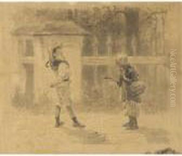 Sketch Of A Girl Begging Oil Painting by Repin Iliya