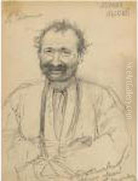 Portarit Of Abraham Lisiy Oil Painting by Repin Iliya