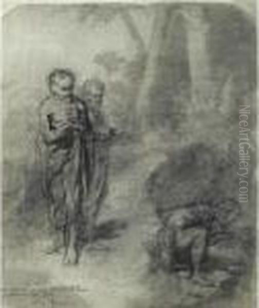 Diogenes At The River Oil Painting by Repin Iliya