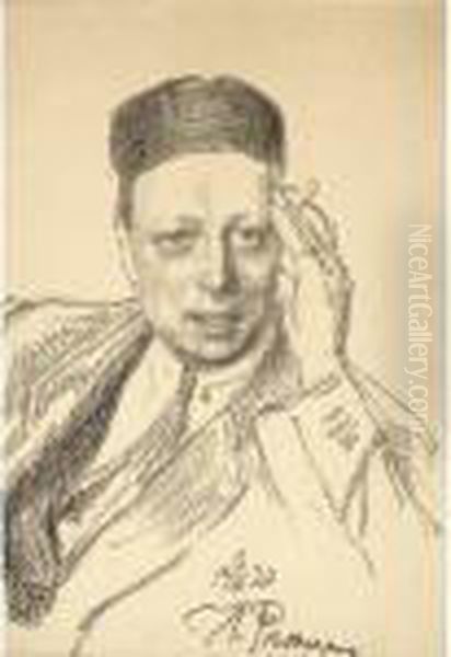 Portrait Of Voinov Oil Painting by Repin Iliya