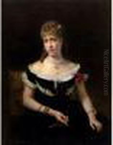 Portrait Of A Lady, Believed To Be Madame Frankenstein Oil Painting by Repin Iliya