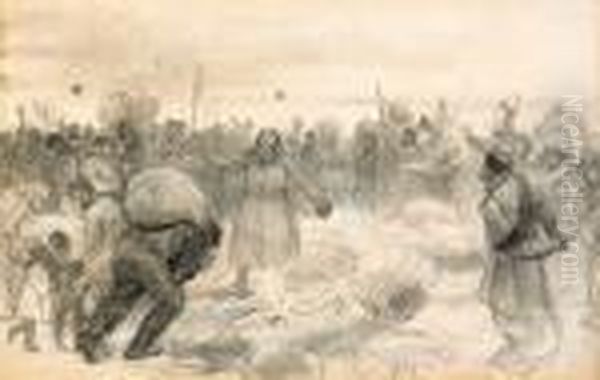 Sharing Of The Spoils Oil Painting by Repin Iliya