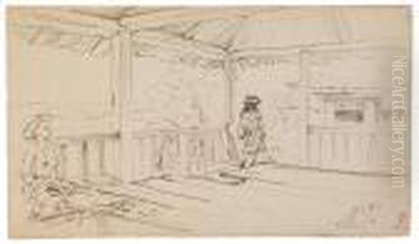 The Artist's Children Yuri And Vera On The Terrace At Martyshkino Oil Painting by Repin Iliya