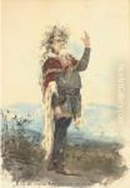 Portrait Of Vasili Samoilov As King Lear Oil Painting by Repin Iliya