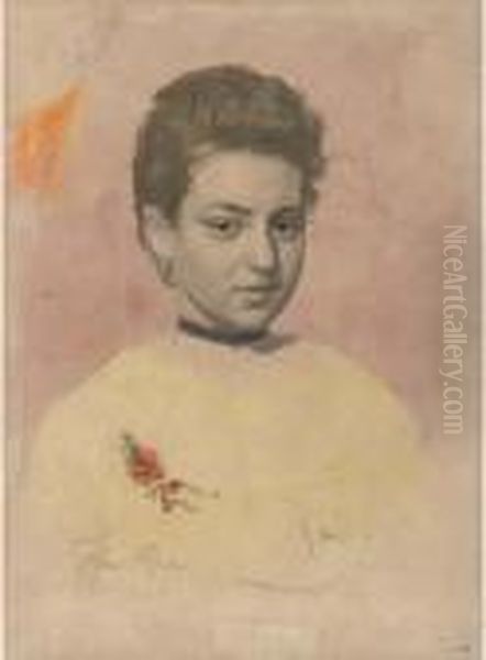 Portrait Of Vera Shevtsova Oil Painting by Repin Iliya