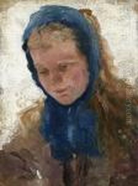 Bildnis Eines
 Bauernmadchens. Oil Painting by Repin Iliya