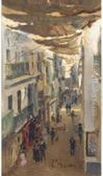 A Street In Seville Oil Painting by Repin Iliya