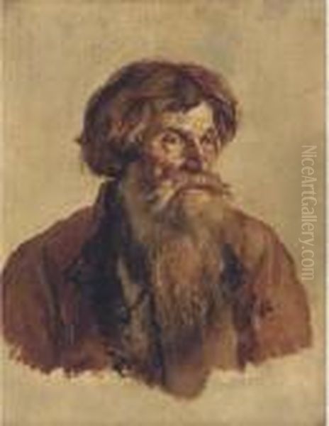 Portrait Of An Old Man Oil Painting by Repin Iliya