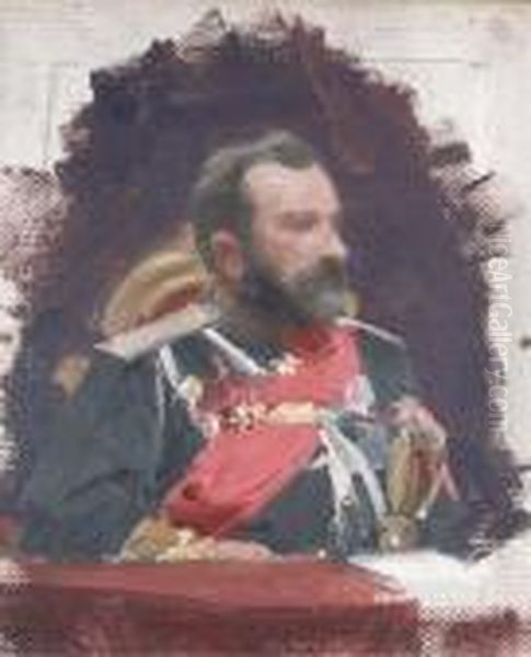 Portrait Of General Aleksei Nikolaevich Kuropatkin Oil Painting by Repin Iliya
