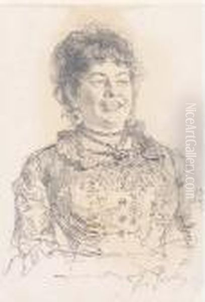 Portrait Of A Woman Oil Painting by Repin Iliya