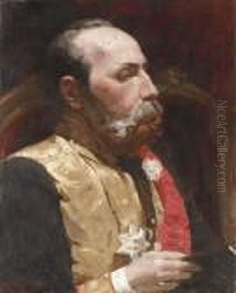 Portrait Of Fedor Gustavovich Terner Oil Painting by Repin Iliya