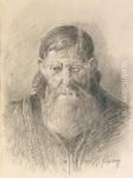 Portrait Of A Bearded Man Oil Painting by Repin Iliya