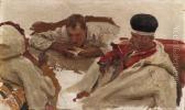 Studies Of Ukrainian Peasants Oil Painting by Repin Iliya