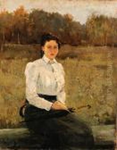 Portrait Of N. Repina Oil Painting by Repin Iliya