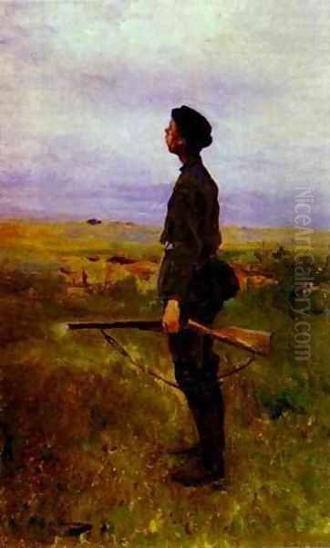 A Poor Shot 1880s Oil Painting by Bernardo Strozzi