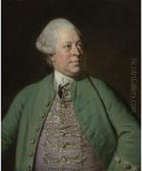 Portrait Of Edward Holden Cruttenden (1720-1771) Oil Painting by Sir Joshua Reynolds